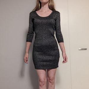 Mango Metallic Knit Sweater Dress US XS